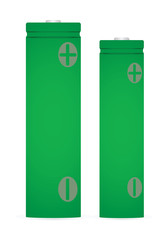 Green lithium ion batteries set. vector illustration