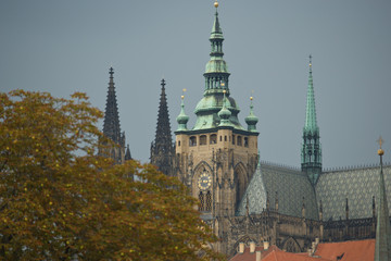 Fototapeta premium CZECH REPUBLIC, Prague. St. Vitus Cathedral at Prague Castle. 