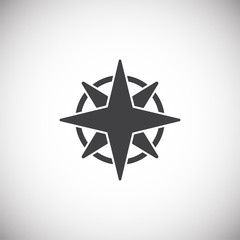 Windrose icon on background for graphic and web design. Simple illustration. Internet concept symbol for website button or mobile app.