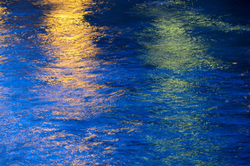 France, Paris. Night Reflections, Seine River