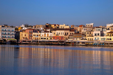 Naklejka na ściany i meble Greece, Crete, Chania, Old Harbor.
