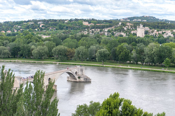 Obraz premium Avignon Bridge, Rhone River, Avignon, France, Europe