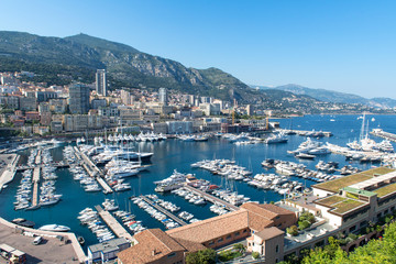 Fototapeta na wymiar Marina, Port Hercule, Monaco, Cote d'Azur, Europe