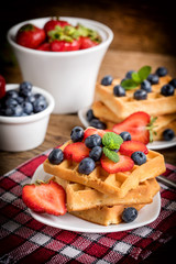 Waffles with berries.