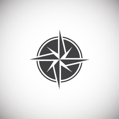 Windrose icon on background for graphic and web design. Simple illustration. Internet concept symbol for website button or mobile app.