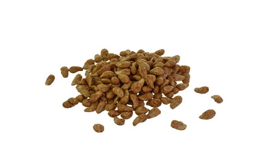 Cereal chocolate balls on white background