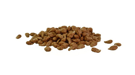 Cereal chocolate balls on white background