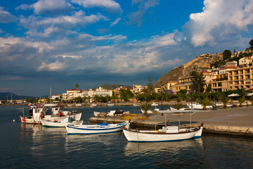 Fototapeta na wymiar Port on Aegean Sea, Nafplio, Greece
