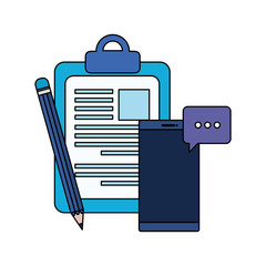 checklist clipboard with smartphone device