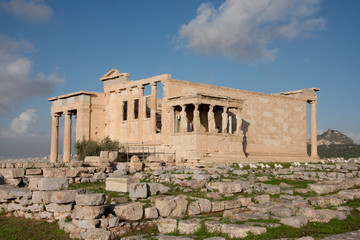 Greece, Athens, Acropolis. Erectheum, Porch of the Caryatids..