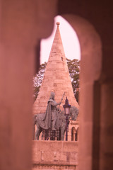 HUNGARY, Budapest. View of Fisherman's Bastion. 