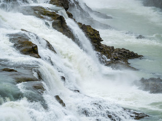 Waterfall Gullfoss part of the Golden Circle in Iceland.