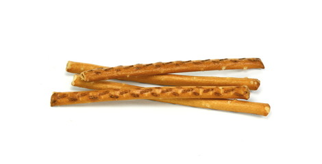 Closeup of a pile of pretzel sticks. 