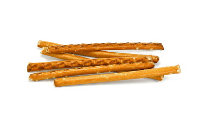 Closeup of a pile of pretzel sticks. 