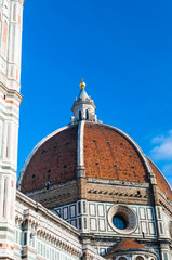 Fototapeta na wymiar Exterior of the cathedral Santa Maria del Fiore, Piazza del Duomo, UNESCO World Heritage Site, Firenze, Tuscany, Italy