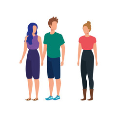 Obraz premium group of people avatars characters