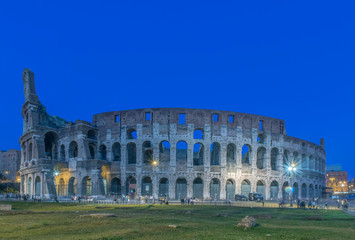 Fototapeta na wymiar Italy, Rome, Twilight Colosseum