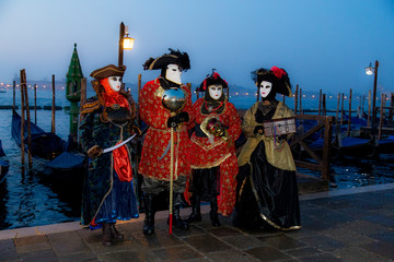 Venice, Italy. Carnival with models dressed in costumes and masks