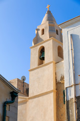 Fototapeta na wymiar Italy, Foggia, Apulia, Gargano National Park, Vieste. Church Bell tower.