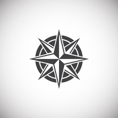 Windrose icon on background for graphic and web design. Simple illustration. Internet concept symbol for website button or mobile app.