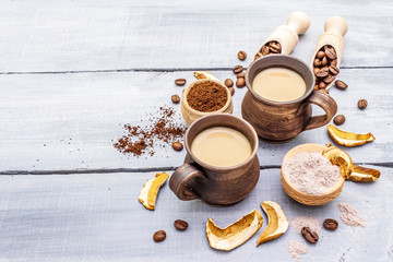Obraz na płótnie Canvas Mushroom Chaga Coffee Superfood Trend.
