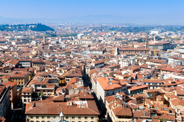 Naklejka na ściany i meble View over Florence from the Duomo, UNESCO World Heritage Site, Florence (Firenze), Tuscany, Italy