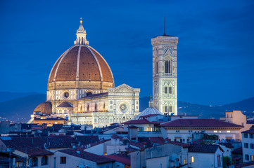 Italy, Florence, Cathedral, Duomo, night