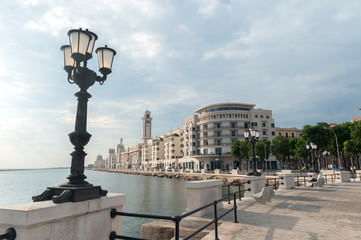 Fototapeta na wymiar Promenade along Adriatic Sea, Bari, Italy, Europe