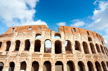 Obraz premium Colosseum or Flavian Amphitheatre, Rome, Unesco World Heritage Site, Latium, Italy, Europe