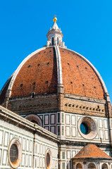 Fototapeta na wymiar Dome of the Duomo Santa Maria del Fiore, Florence (Firenze), UNESCO World Heritage Site, Tuscany, Italy