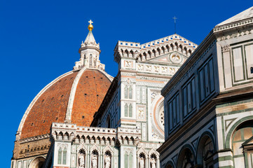 Fototapeta na wymiar Exterior of the cathedral Santa Maria del Fiore, Piazza del Duomo, UNESCO World Heritage Site, Firenze, Tuscany, Italy, Europe