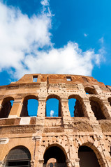 Naklejka premium Colosseum or Flavian Amphitheatre, Rome, Unesco World Heritage Site, Latium, Italy, Europe