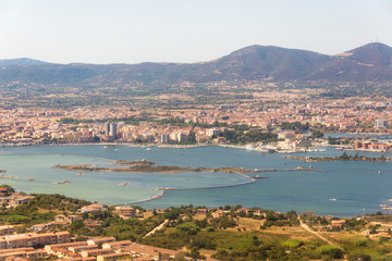 Italy, Sardinia. Aerial view of Olbia
