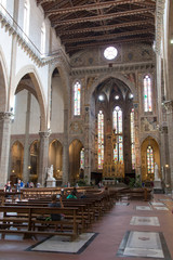 Fototapeta na wymiar Italy, Florence. Basilica di Santa Croce interior
