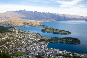 Foto op Canvas Aerial view of beautiful Queenstown, Otago, New Zealand © Tomtsya