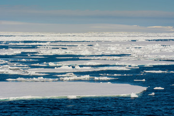 Norway. Svalbard. Hinlopen Strait. Drift ice extending to the horizon.