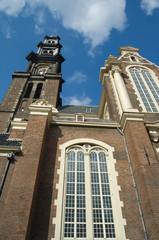 Fototapeta na wymiar The Netherlands (aka Holland), Amsterdam. Westerkerk (aka West Church) 17th century church where Rembrandt is buried.