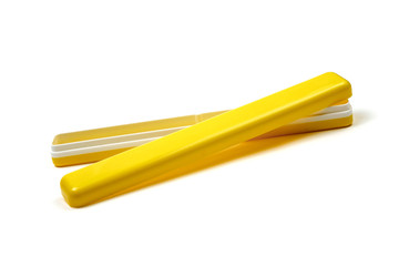 toothbrush and case isolated on white background.