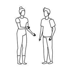 young lovers couple avatars characters