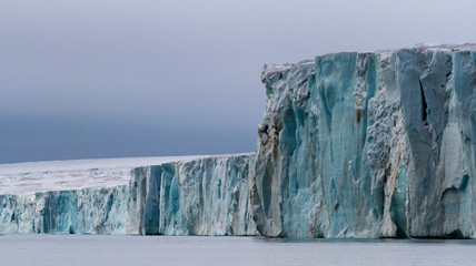 Norway, Spitsbergen, Svalbard. Face of the Austfonna Glacier.