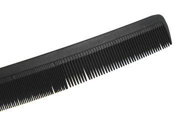 black hair comb isolated on white background.