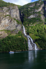 Fototapeta na wymiar UNESCO World Heritage Site. The Suitor Waterfall. Geirangerfjord, Norway.