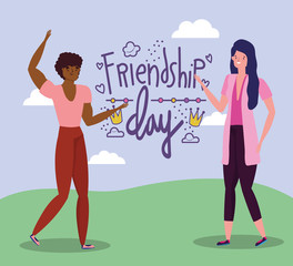 people celebration friendship day design