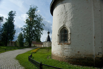 Russia, Volga-Baltic Waterway, Goritzy. Kirillo-Belozersky Monastery, founded in 1397 by St. Cyril. 