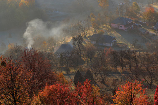 Transylvania, Romania, Maramures County, Dobricu Lapusului and Targu Lapus, territorial view.