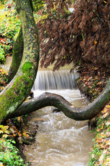 Romania. Brasov. Rushing river waters.