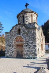 Fototapeta na wymiar Transylvania, Romania. Bran Templar Church. Small Romanian Orthodox church near 13th century Castle Bran.