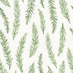 Spruce pattern. Seamless watercolor background. Decorative texture for fabric, wrapping paper, cards, websites and other design projects.