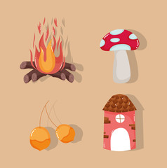 hello autumn mill bonfire mushroom and nuts