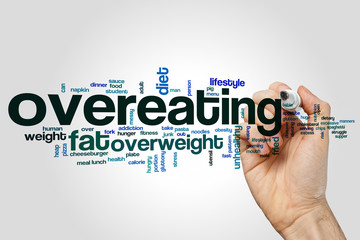 Overeating word cloud concept